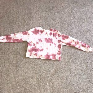 Hippie Rose Light Burgundy Tie-dye Pullover Sweatshirt